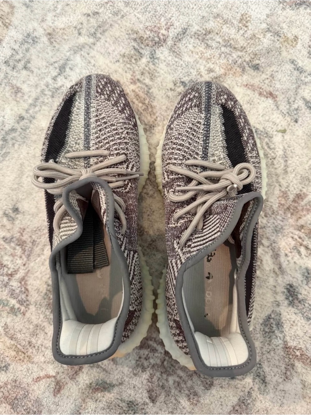 Yeezy Boost-Style Gray Brown Knit Sneakers